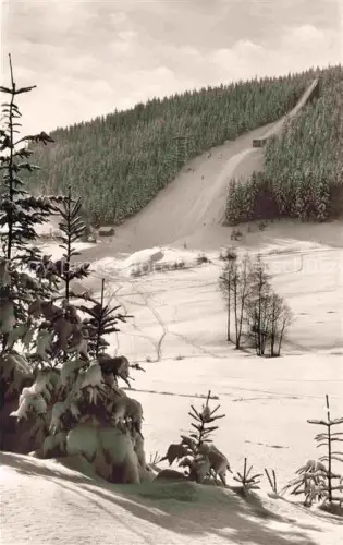AK / Ansichtskarte Warmensteinach Skisprungschanze Gebrueder-Wehrmann-Schanzen Wintersport Schnee Fichtelgebirge Winterlandschaft Skihang