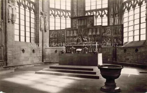 AK / Ansichtskarte DORTMUND  CITY St-Reinoldi-Kirche Hochaltar Taufbecken Kircheninnenraum Gotik Kirchenfenster Altar
