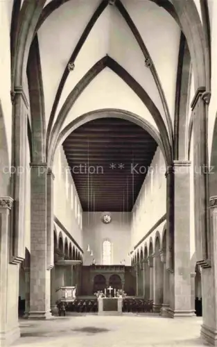 AK / Ansichtskarte Kloster Amelungsborn Klosterkirche Amelungsborn Kircheninnenraum Romanik Zisterzienserkloster Gewoelbe Altar Kirchenschiff