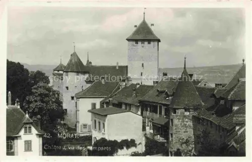 AK / Ansichtskarte Morat Murten FR Château Remparts Schloss Wehrturm Stadtmauer Altstadt Daecher