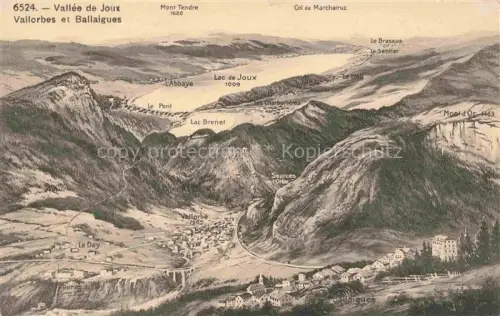 AK / Ansichtskarte Vallee de Joux Vallorbe Orbe VD Lac-de-Joux Lac-Brenet Vallorbe Ballaigues Mont-Tendre Col-de-Marchairuz L Abbaye Le-Pont Sources-de-l Orbe