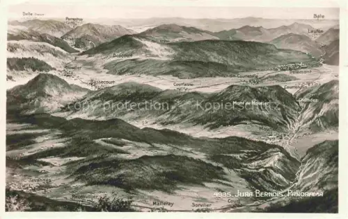 AK / Ansichtskarte Moutier BE Jura-Bernois Panoramakarte Delémont Porrentruy Tavannes Bassecourt Moutier