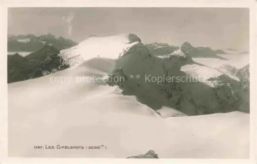 AK / Ansichtskarte Diablerets  Les Diablerets VD Gipfel Gletscher Schneegipfel Bergmassiv Felsen Alpen Vogelperspektive