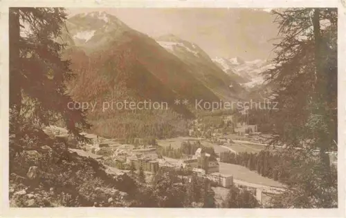 AK / Ansichtskarte Pontresina Maloja GR Rosegtal Talblick Dorf Hotels Gletscher Berge Wald Fluss