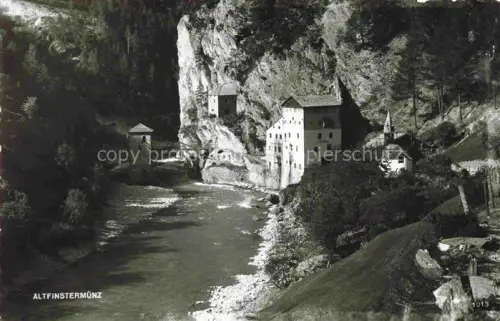 AK / Ansichtskarte Altfinstermuenz Alt-Finstermuenz Nauders Tirol AT Fluss Felsen Schlucht Turm Muehle Kirche Wald
