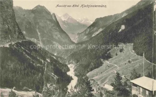 AK / Ansichtskarte Hochfinstermuenz 1150m Nauders Landeck Tirol AT Hotel-Hochfinstermuenz Tal Fluss Bergwald Schlucht Gebirge