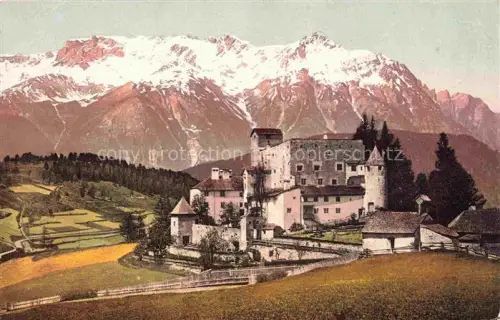 AK / Ansichtskarte Nauders Tirol AT Schloss Berglandschaft Alpen Schnee Waelder Wiesen