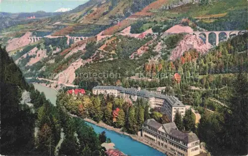 AK / Ansichtskarte Tarasp Schuls Scuol GR Kurhaus-Tarasp Unter-Engadin Rhaetische-Bahn Inn Viadukt Berglandschaft