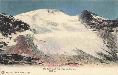 AK / Ansichtskarte Piz Corvatsch 3451m Bernina GR Piz-Corvatsch Fuorcla-Surley Gletscher Bergmassiv Felsen Schnee