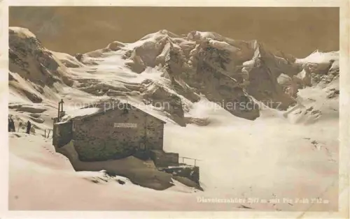 AK / Ansichtskarte Diavolezzahuette 2973m Bernina GR Diavolezzahuette Piz-Palue Berghuette Schnee Gletscher Berge Winter