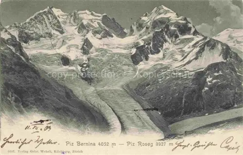 AK / Ansichtskarte Piz Roseg 3937m Bernina GR Piz-Bernina Piz-Roseg Gletscher Berge Schnee Gletscherzunge
