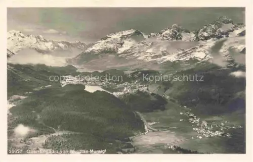 AK / Ansichtskarte Oberengadin GR Ober-Engadin Tal Berge Schnee See Wald Siedlung Bergpanorama Engadin