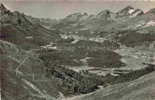 AK / Ansichtskarte St Moritz  SANKT MORITZ GR Val-Muragl Tal Wald Berge Oberengadin Ortschaft Gebirge
