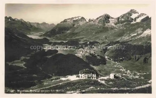 AK / Ansichtskarte St Moritz  SANKT MORITZ GR Muottas-Muraigl Bergstation Engadin Tal See Bergpanorama Gletscher Schneegipfel