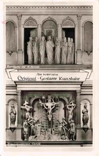 AK / Ansichtskarte GOSLAR Harz Niedersachsen Kunstuhr Apostel Kreuzigungsszene Christus Glockenspiel Orgelmusik Figuren Skulpturen