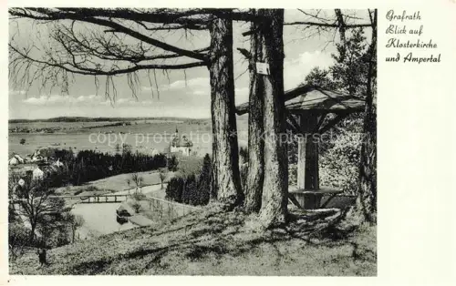 AK / Ansichtskarte Grafrath Ampertal Fuerstenfeldbruck Bayern Klosterkirche Ampertal Amper Tal Baeume Bildstock Panorama Wald