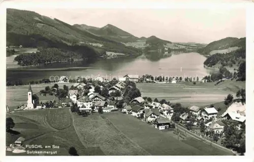 AK / Ansichtskarte Fuschl See Salzkammergut AT Fuschlsee See Kirche Doerfer Berge Wald Wiesen Salzkammergut