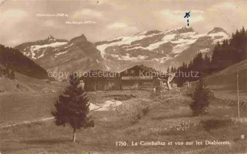 AK / Ansichtskarte La Comballaz Aigle VD La-Comballaz Diablerets Oldenhorn Sex-Rouge Alm Berghuette Berglandschaft Schnee Wiese