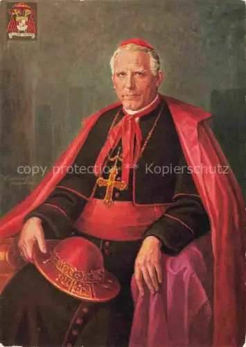 AK / Ansichtskarte Muenster Kardinal-von-Galen Bischof Portraet Gemaelde Kardinalstracht Kreuz Wappen Lautenbach Kardinal-von-Galen-Stiftung