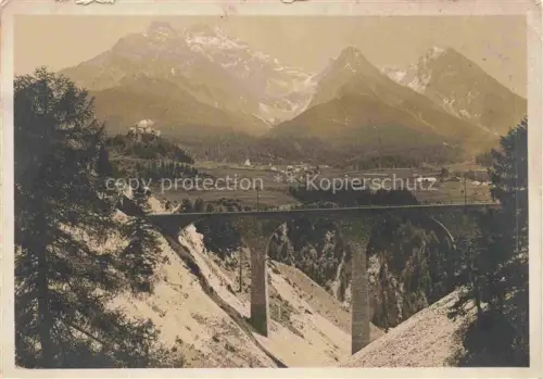 AK / Ansichtskarte Val Puezza Schuls Scuol GR Val-Puezza Pisocgruppe Viadukt Bruecke Bergpanorama Engadin Tarasp Nadelwald