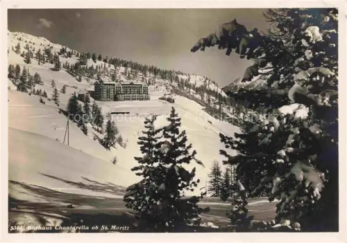 AK / Ansichtskarte St Moritz  SANKT MORITZ GR Kurhaus-Chantarella Winterlandschaft Schnee Tannen Hotel Bergpanorama