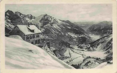 AK / Ansichtskarte Alp Gruem Bernina GR Hôtel-Belvédère Cavaglia Tal Bergstation Berglandschaft Schnee Berge