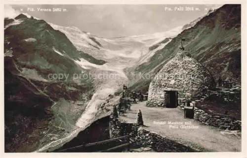 AK / Ansichtskarte Sassal-Masone 3032m Piz-Palue La Roesa GR Palue-Gletscher Piz-Palue Piz-Verona Berghuette Restaurant Gletscher Berge Steingebaeude
