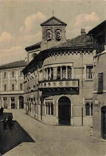 AK / Ansichtskarte Fano  Lido Marche IT Chiesa-S.-Antonio Glockenturm Kirchenfassade Rundbogenportikus Piazza Passanten
