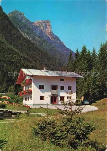 AK / Ansichtskarte Lofer Pinzgau-Pongau AT Fruehstueckspension-Sonneck Flatscher Berglandschaft Berggipfel Tannenwald Wiese Gaestehaus
