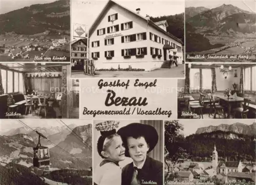 AK / Ansichtskarte Bezau Vorarlberg Gasthof-Engel Seilbahn Trachten Kinder Kanisfluh Saettelerschrofen Stuebchen Bergpanorama Bregenzerwald