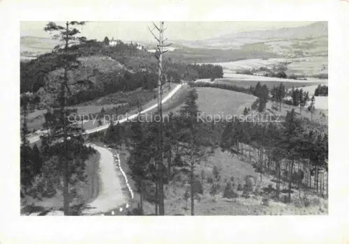 AK / Ansichtskarte Kottwitz Riesengebirge Chotevice Trutnov Trautenau CZ Katharinakirchlein Kahlenbergstrasse Huegel Wald Tal Strasse Nadelwald Wiesen
