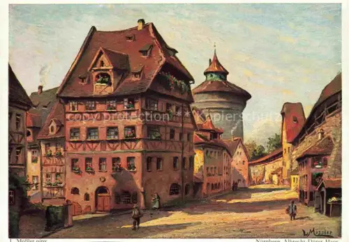 AK / Ansichtskarte MoessLER Ludwig Moessler Ludwig (1902-1949) Kuenstlerkarte Alt Nuernberg Albrecht Duerer Haus 