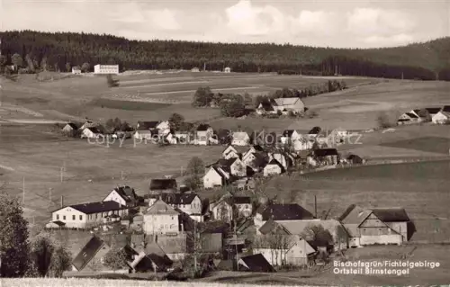 AK / Ansichtskarte Bischofsgruen Bayreuth Bayern Fichtelgebirge Birnstengel Ortschaft Haeuser Felder Wald Huegel Panorama
