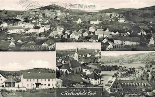 AK / Ansichtskarte Hohenfels Oberpfalz Neumarkt Bayern Panorama Pfarrkirche Postamt Erholungsheim Dorf Huegel