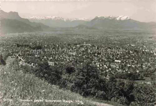 AK / Ansichtskarte Dornbirn Vorarlberg AT Stadtansicht Schweizer-Berge Alpen Rheintal Wohnhaeuser Baeume