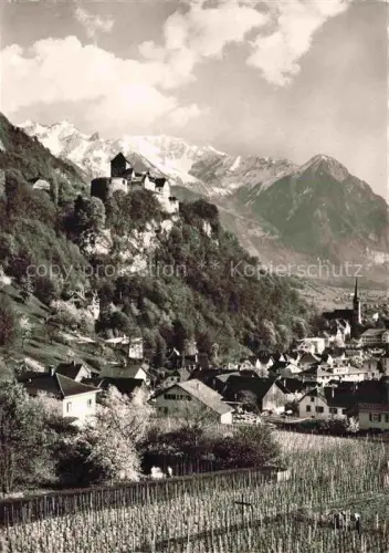 AK / Ansichtskarte Vaduz Liechtenstein FL Vaduz-Schloss Weinberge Dorf Rheintal Alpen Kirche Berge