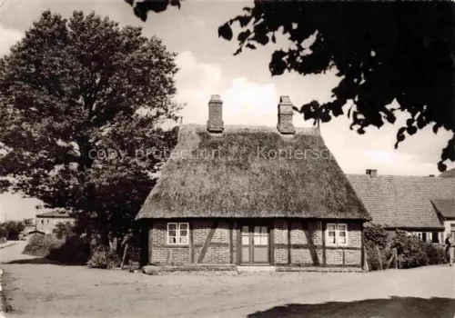 AK / Ansichtskarte KELLENHUSEN Ostseebad Schleswig-Holstein Reetdachhaus Fachwerk Dorfstrasse Baum Ostseebad
