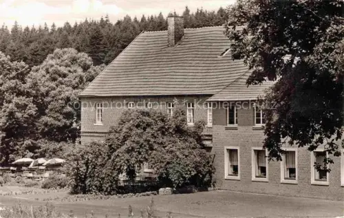 AK / Ansichtskarte Lavesum Haltern am See NRW Ketteler-Hof Bauernhof Backsteingebaeude Biergarten Sonnenschirme Nadelwald Terrasse