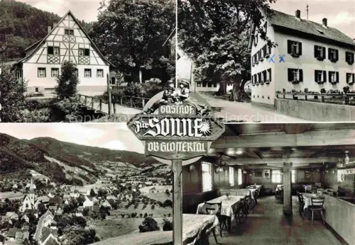 AK / Ansichtskarte Oberglottertal Glottertal BW Gasthof-zur-Sonne Fachwerkhaus Talblick Kirche Speisesaal Mehrbildkarte