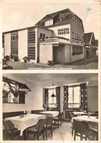 AK / Ansichtskarte Leistadt Winzerverein Weinstrasse Gaststaette Saal Restaurant Innenraum Modernbau