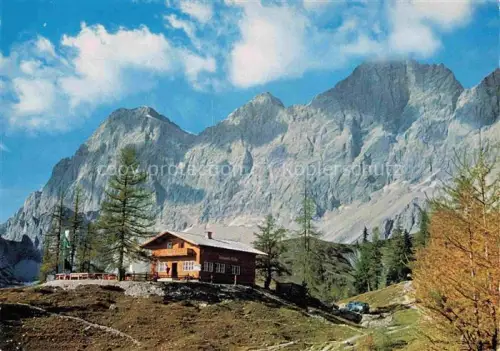 AK / Ansichtskarte RAMSAU  Dachstein Steiermark AT Thuerlwandhuette Dachstein-Suedwaende Berghuette Laerchen Felswaende Hoehenstrasse Alpenlandschaft