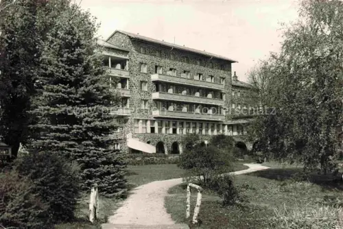 AK / Ansichtskarte Galyatetoe Szot HU Hotel ueduel?-szálló Steinfassade Balkon Garten Birken Weg