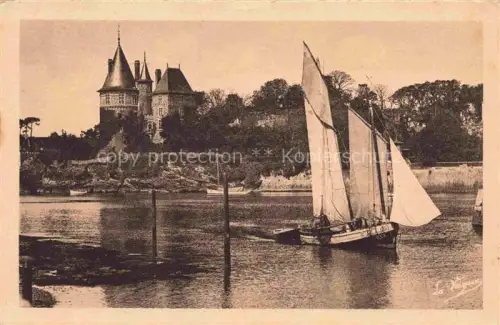 AK / Ansichtskarte PORNIC 44 Loire-Atlantique L Avant-Port Segelboot Schloss Hafen Boote Fluss