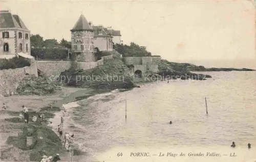AK / Ansichtskarte PORNIC 44 Loire-Atlantique Plage-des-Grandes-Vallées Strand Badende Villa Felsen Kueste Meer