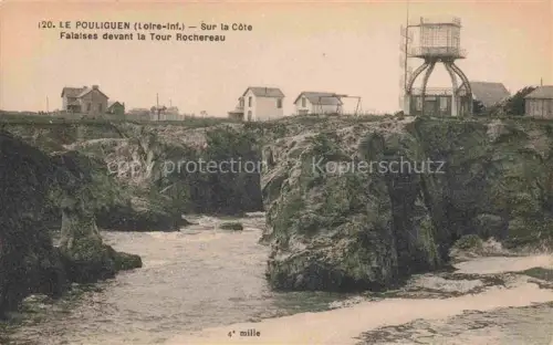 AK / Ansichtskarte LE POULIGUEN Saint-Nazaire 44 Loire-Atlantique Côte Falaises Tour-Rochereau Kueste Felsen Meer Wasserturm Haeuser