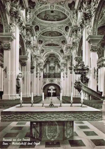 AK / Ansichtskarte Orgel Kirchenorgel Organ Orgue Passau an der Donau Dom Mittelschiff 