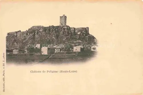 AK / Ansichtskarte Polignac PUY 43 Haute-Loire Château-de-Polignac Burgfelsen Burgturm Ortschaft Vignette