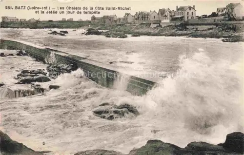 AK / Ansichtskarte Batz-sur-Mer Saint-Nazaire 44 Loire-Atlantique Côte-Saint-Michel Jetée Sturm Wellen Meer Chalets Felsen