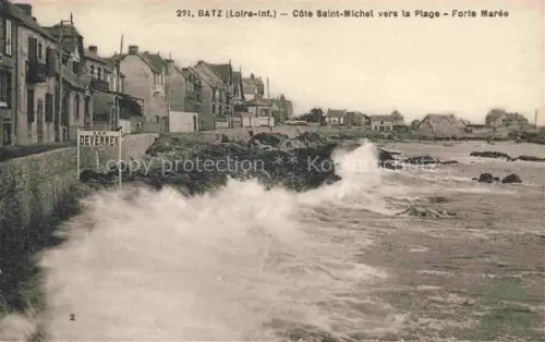 AK / Ansichtskarte Batz-sur-Mer Saint-Nazaire 44 Loire-Atlantique Côte-Saint-Michel Plage Forte-Marée Kueste Wellen Haeuser Felsen
