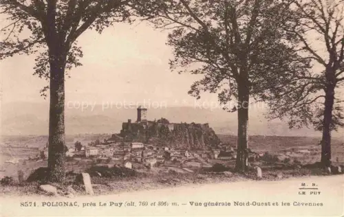 AK / Ansichtskarte Polignac PUY 43 Haute-Loire Burgfelsen Burg Dorf Baeume Huegellandschaft Cevennes